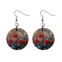 Poppy Garden Mini Button Earrings by rokinronda