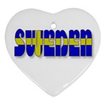 Flag Spells Sweden Heart Ornament (Two Sides) Front