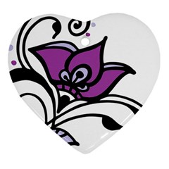 Awareness Flower Heart Ornament (two Sides) by FunWithFibro