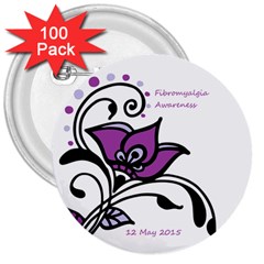 2015 Awareness Day 3  Button (100 Pack) by FunWithFibro
