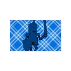 Blue Knight On Plaid Sticker (rectangle) by StuffOrSomething