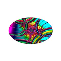Abstract Neon Fractal Rainbows Sticker 100 Pack (oval) by StuffOrSomething
