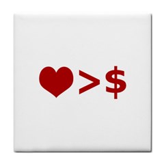 Love Is More Than Money Ceramic Tile by dflcprints