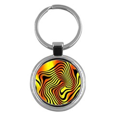Colored Zebra Key Chain (round) by Colorfulart23