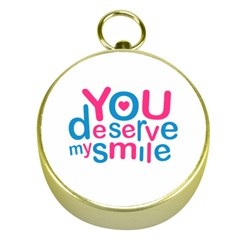 You Deserve My Smile Typographic Design Love Quote Gold Compass by dflcprints