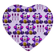 Fms Honey Bear With Spoons Heart Ornament by FunWithFibro