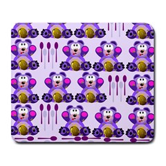 Fms Honey Bear With Spoons Large Mouse Pad (rectangle) by FunWithFibro