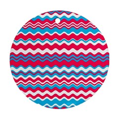 Waves Pattern Round Ornament (two Sides) by LalyLauraFLM