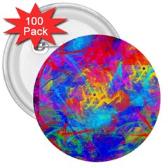 Colour Chaos  3  Button (100 Pack) by icarusismartdesigns