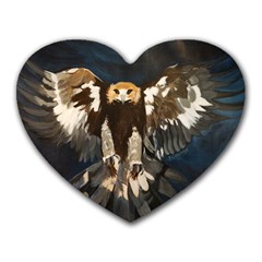 Golden Eagle Mouse Pad (heart) by JUNEIPER07