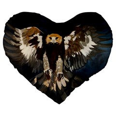 Golden Eagle 19  Premium Heart Shape Cushion by JUNEIPER07