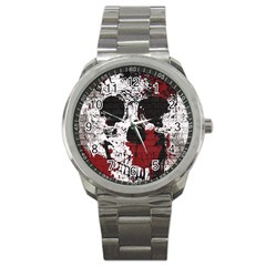 Skull Grunge Graffiti  Sport Metal Watch by OCDesignss