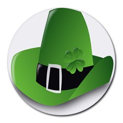 Irish Shamrock Hat152049 640 8  Mouse Pad (round) by Colorfulart23
