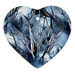 Abstract Of Frozen Bush Heart Ornament by canvasngiftshop