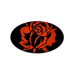 Red Rose Etching On Black Sticker (oval) by StuffOrSomething