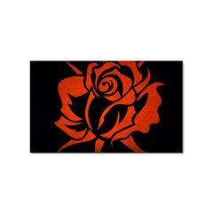 Red Rose Etching On Black Sticker (rectangle) by StuffOrSomething