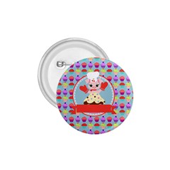 Cupcake With Cute Pig Chef 1 75  Button by GardenOfOphir