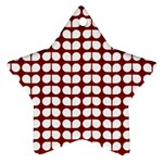 Red And White Leaf Pattern Star Ornament (Two Sides) Front