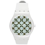 Faux Animal Print Pattern Plastic Sport Watch (Medium) Front