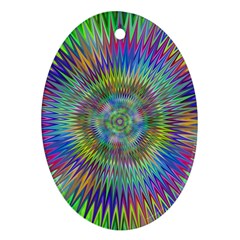 Hypnotic Star Burst Fractal Oval Ornament by StuffOrSomething