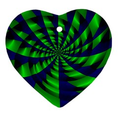 Green Blue Spiral Ornament (heart) by LalyLauraFLM