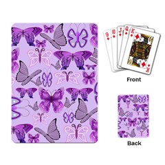 Purple Awareness Butterflies Playing Cards Single Design by FunWithFibro