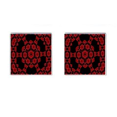 Red Alaun Crystal Mandala Cufflinks (square) by lucia