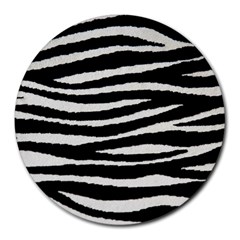 Black White Tiger  8  Mouse Pad (round) by OCDesignss