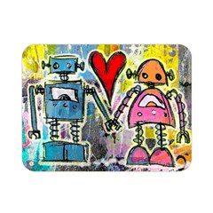 Graffiti Pop Robot Love Double Sided Flano Blanket (mini) by ArtistRoseanneJones