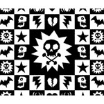 Goth Punk Skull Checkers Deluxe Canvas 14  x 11  (Framed) 14  x 11  x 1.5  Stretched Canvas
