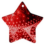 Red Fractal Lace Star Ornament Front