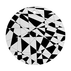 Shattered Life In Black & White Round Ornament by StuffOrSomething