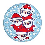 Santa s Round Filigree Ornament Front