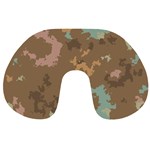 Paint strokes in retro colors Travel Neck Pillow Back