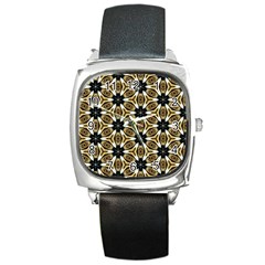 Faux Animal Print Pattern Square Metal Watches by GardenOfOphir
