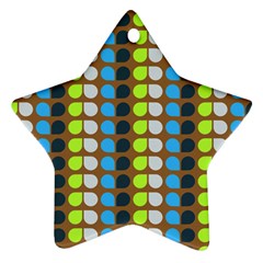 Colorful Leaf Pattern Ornament (star)  by GardenOfOphir