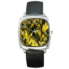 Fractal Marbled 15 Square Metal Watches by ImpressiveMoments