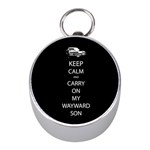 Keep Calm and Carry On My Wayward Son Silver Compass (Mini) Front