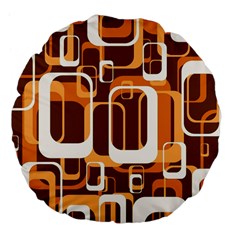 Retro Pattern 1971 Orange Large 18  Premium Flano Round Cushions by ImpressiveMoments