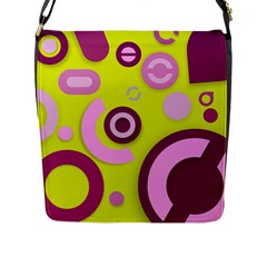 Yellow Pink Vector Pattern  Flap Messenger Bag (l)  by OCDesignss