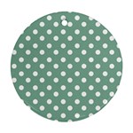 Mint Green Polka Dots Ornament (Round)  Front