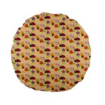 Colorful Ladybug Bess And Flowers Pattern Standard 15  Premium Round Cushions Front