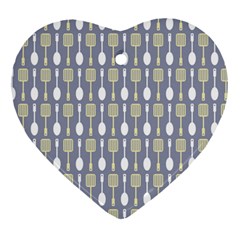 Spatula Spoon Pattern Ornament (heart)  by GardenOfOphir