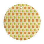 Spatula Spoon Pattern Round Ornament (Two Sides)  Back