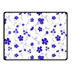 Sweet Shiny Flora Blue Double Sided Fleece Blanket (small)  by ImpressiveMoments