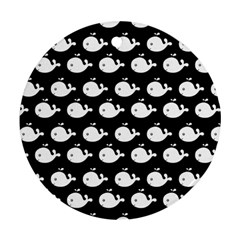 Cute Whale Illustration Pattern Round Ornament (two Sides)  by GardenOfOphir