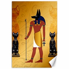 Anubis, Ancient Egyptian God Of The Dead Rituals  Canvas 12  X 18   by FantasyWorld7