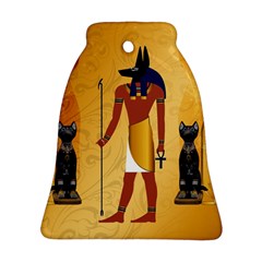 Anubis, Ancient Egyptian God Of The Dead Rituals  Ornament (bell)  by FantasyWorld7