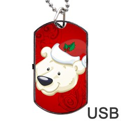 Funny Polar Bear Dog Tag Usb Flash (one Side) by FantasyWorld7