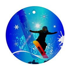 Snowboarding Ornament (round)  by FantasyWorld7